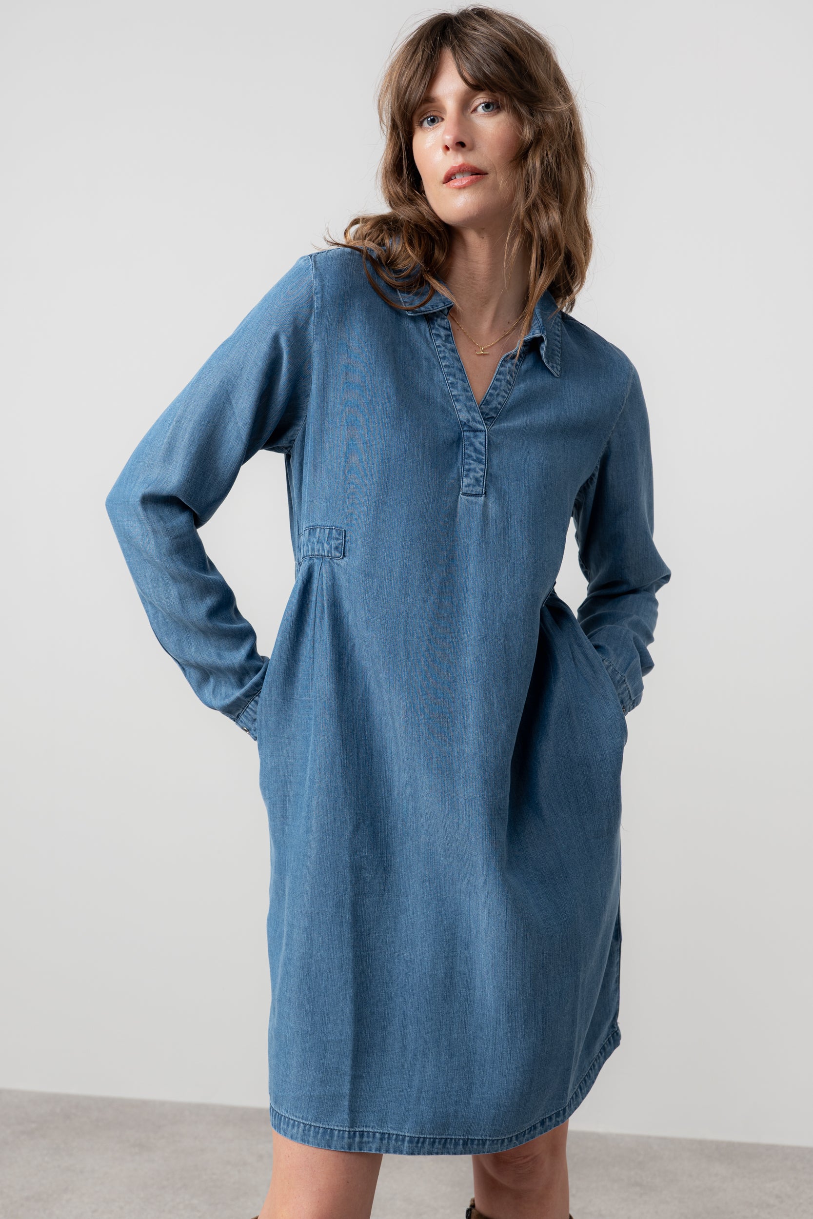 Emma Tencel Denim Shirt Dress Lily & Me Emma Tencel Denim Shirt Dress Lily & Me