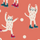Roller Cats Bamboo Socks Red