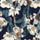 Kit Ruffle Printed Crepe Blouse Navy