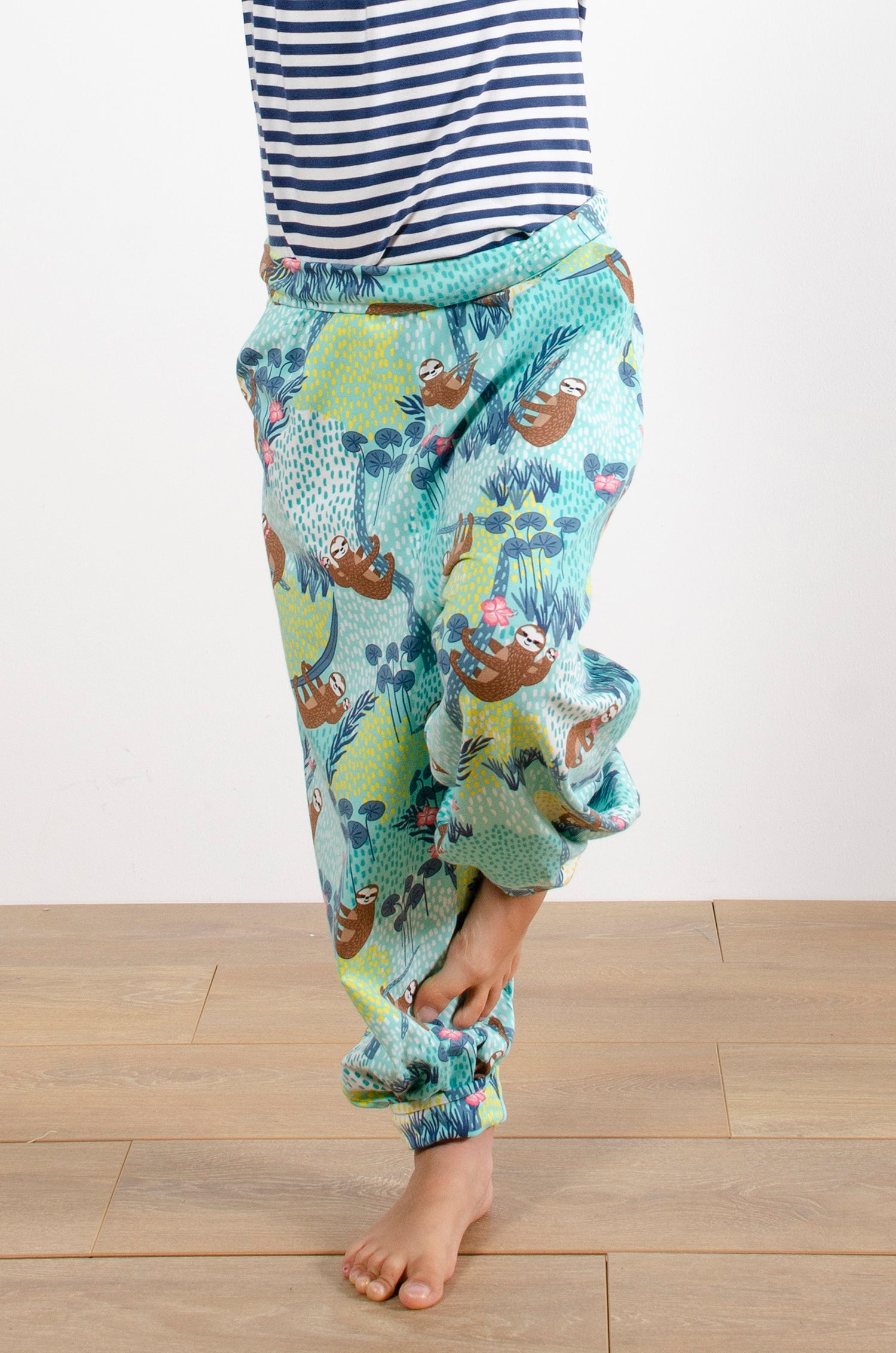 Harem Sloth Print Jersey Trousers
