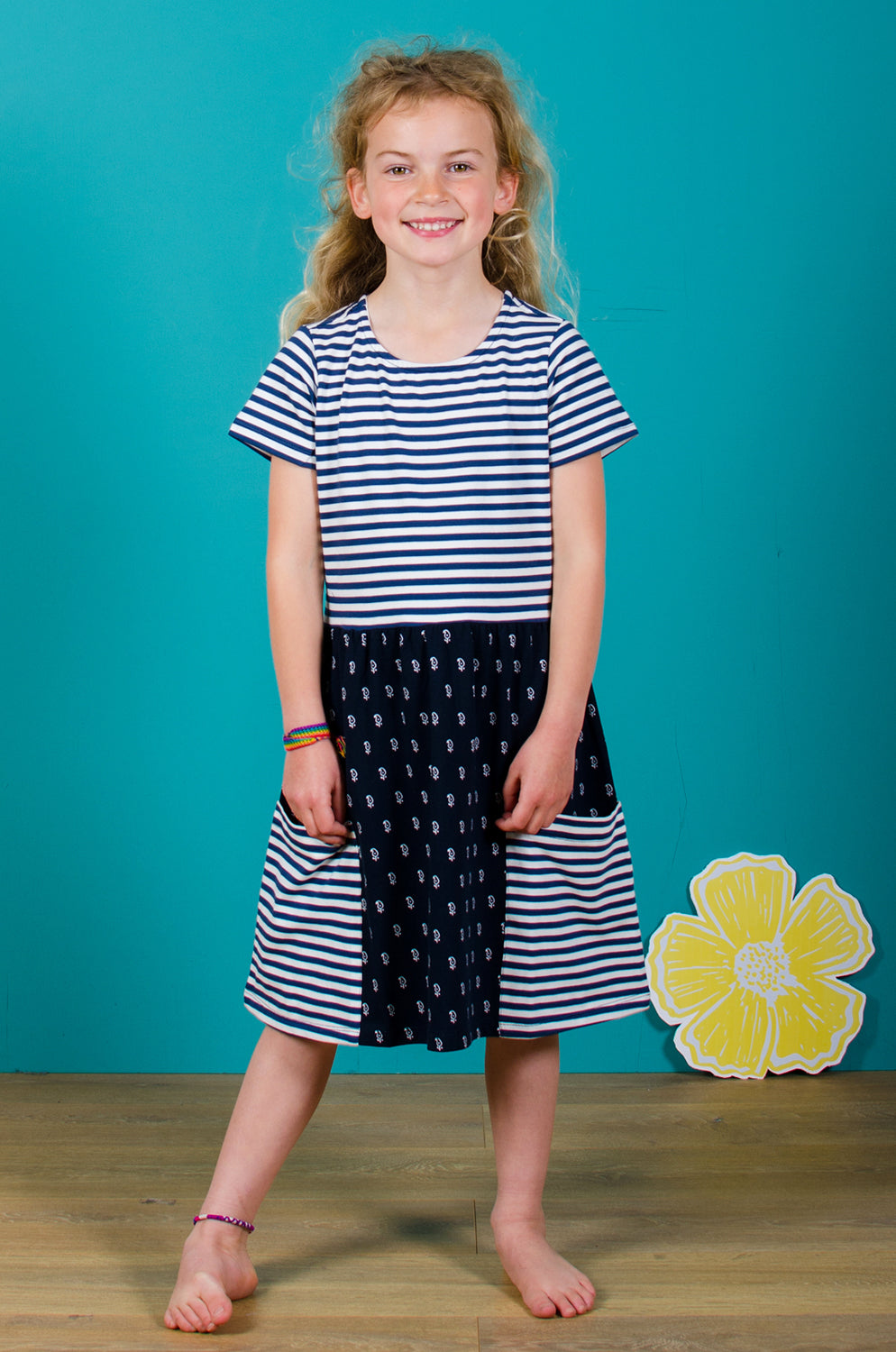 Block Print Mix Match Geo Stripe Dress