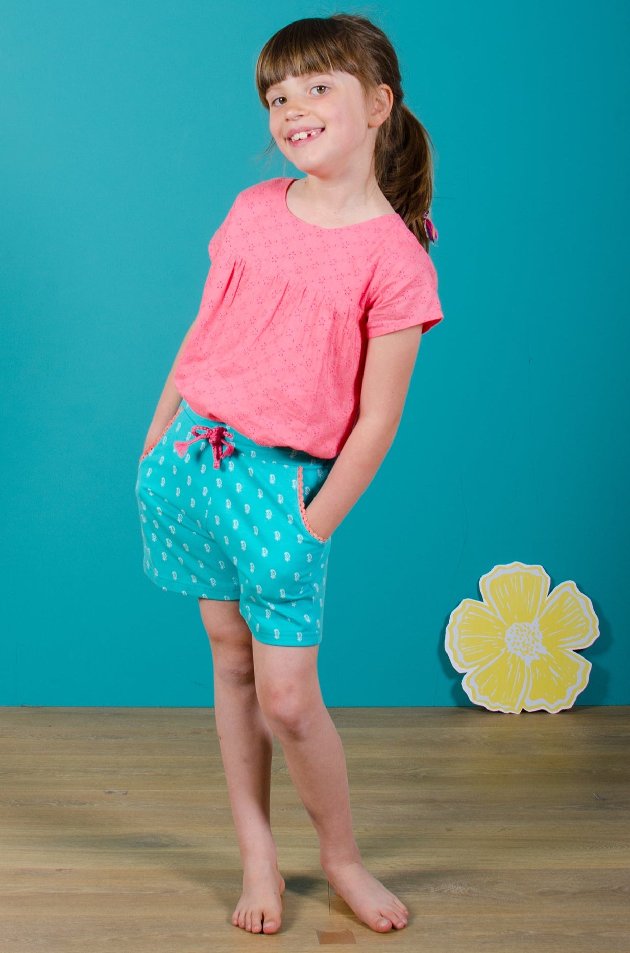 Summer Block Print Geo Shorts