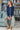 Lucy Navy and White Organic Cotton Scalloped Knit