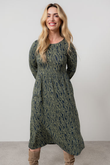 Damson Cotton Jersey Midi Dress Navy