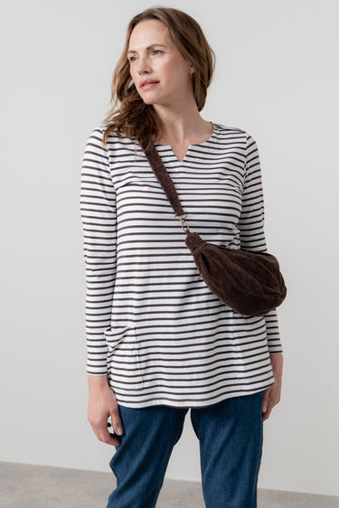 Maple Striped Jersey Tunic Chocolate