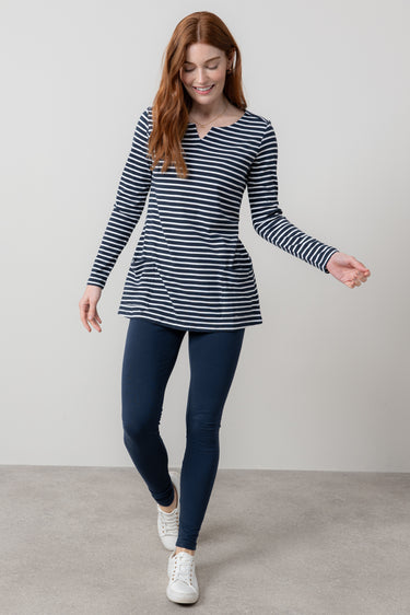 Maple Striped Jersey Tunic Navy