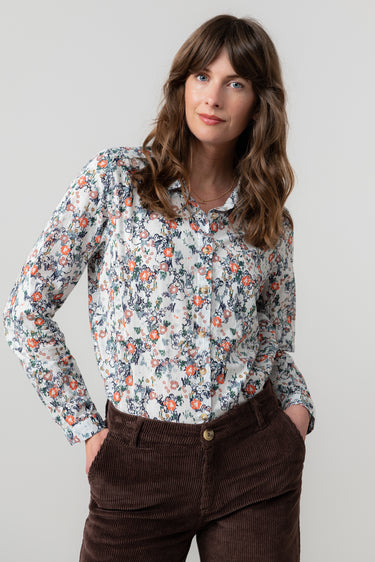 Patsy Organic Cotton Ditsy Shirt Ecru