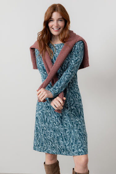 Halmore Long Sleeve Jersey Dress Petrol
