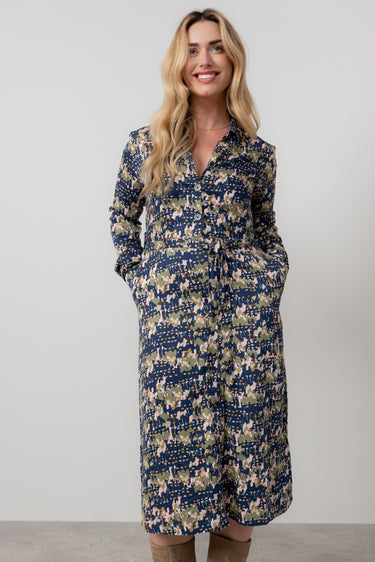 Anya Midi Shirt Dress Navy