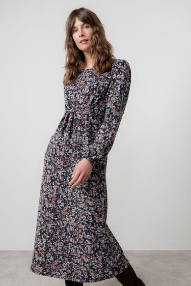 Celia Floral Print Midi Dress Red