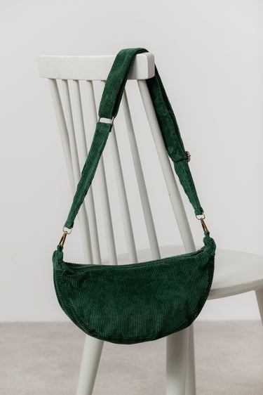 Jumbo Cord Crossbody Bag Pine Green
