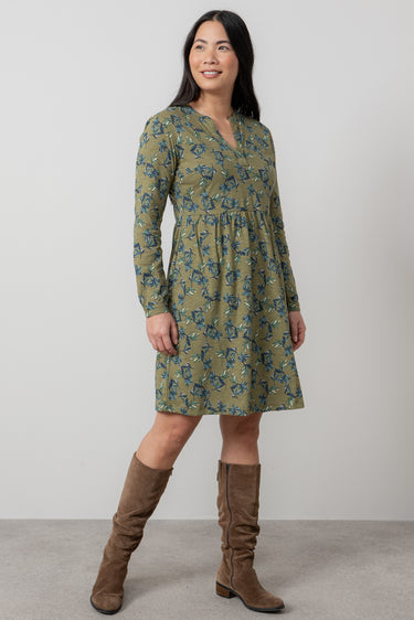 Fable Organic Cotton Jersey Dress Green