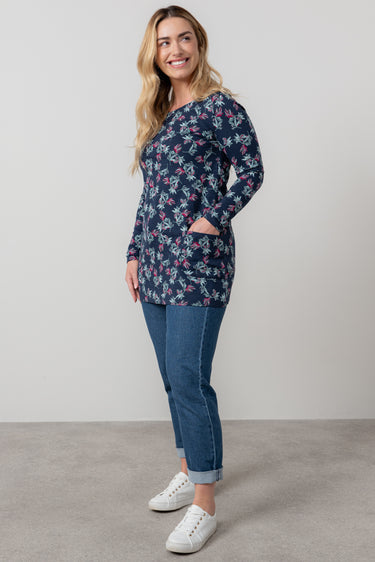 High Tea Organic Cotton Jersey Tunic Navy