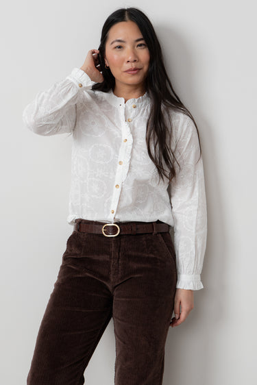 Rachel Embroidered Cotton Blouse White