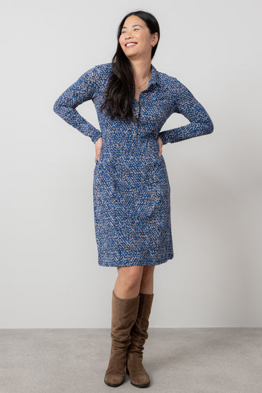 Elmore Organic Cotton Jersey Shirt Dress Cobalt
