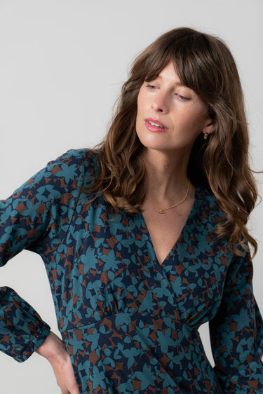 Hazel Crossover Jersey Dress Navy