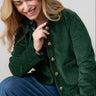 Ash Stretch Cotton Jumbo Cord Jacket Pine Green | Lily and Me Clothing