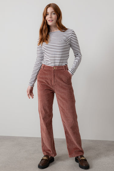 Strachan Stretch Cord Wide Leg Trouser Antique Rose