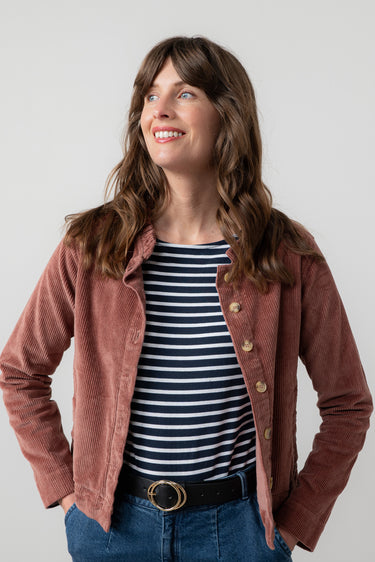 Rene Stretch Jumbo Cord Jacket Antique Rose