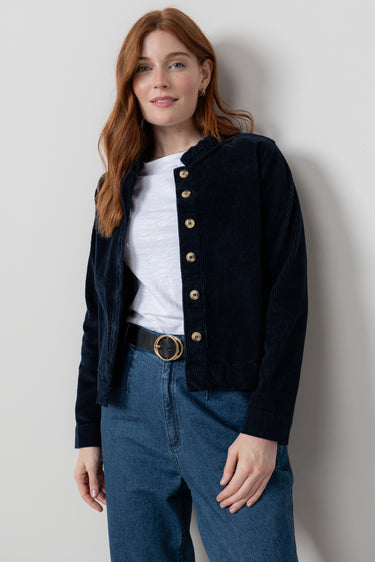 Rene Stretch Jumbo Cord Jacket Navy