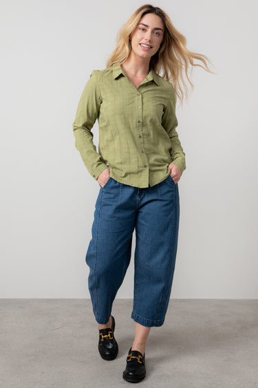 Patsy Organic Cotton Check Shirt Moss