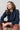 Emily Textured Jacquard Keyhole Blouse Navy | Lily and Me Clothing