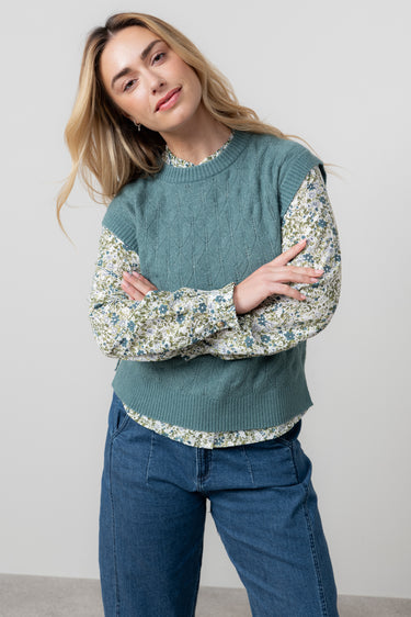 Wallace Pointelle Knit Tank Sea Mist