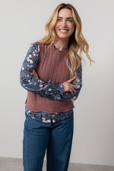 Eva Cotton Knit Tank Top Antique Rose