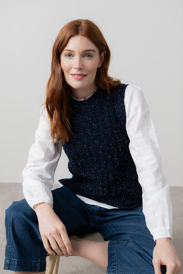 Eva Cotton Knit Tank Top Navy