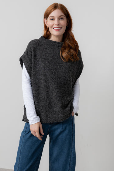 Tabitha Boucle Knit Tank Charcoal