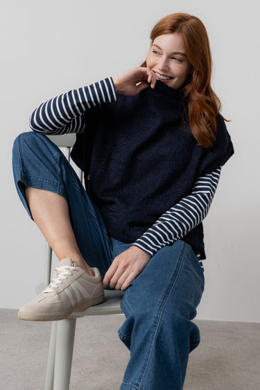 Tabitha Boucle Knit Tank Navy