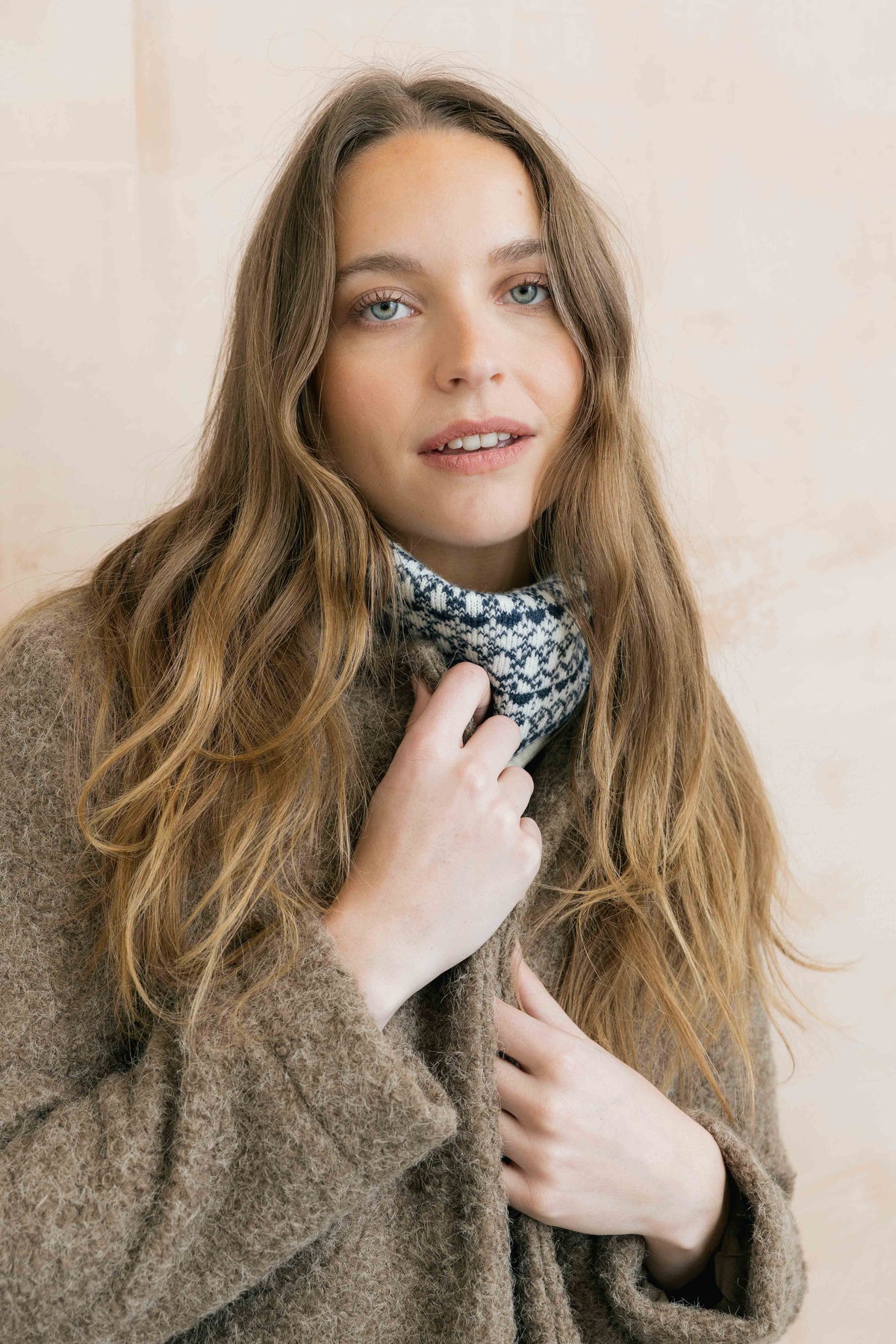 Fair Isle Knitted Snood Ecru