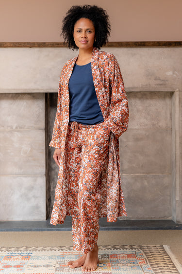 Day Break Cotton Dressing Gown Ginger
