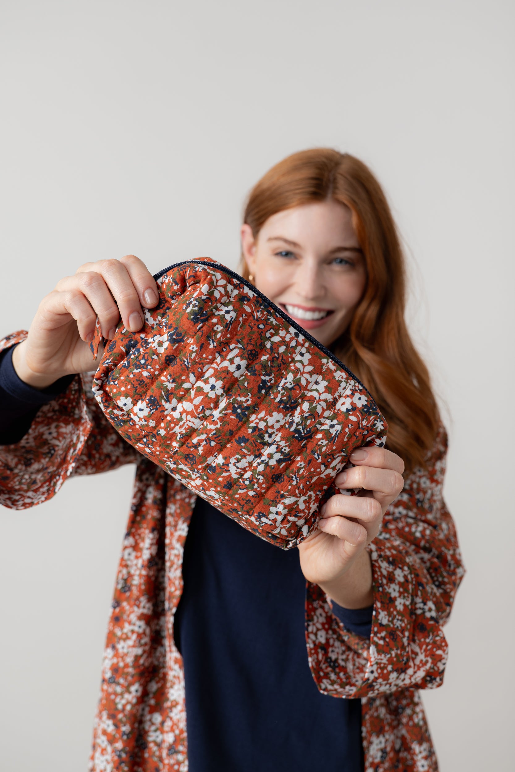 Connie Print Cosmetics Bag Ginger