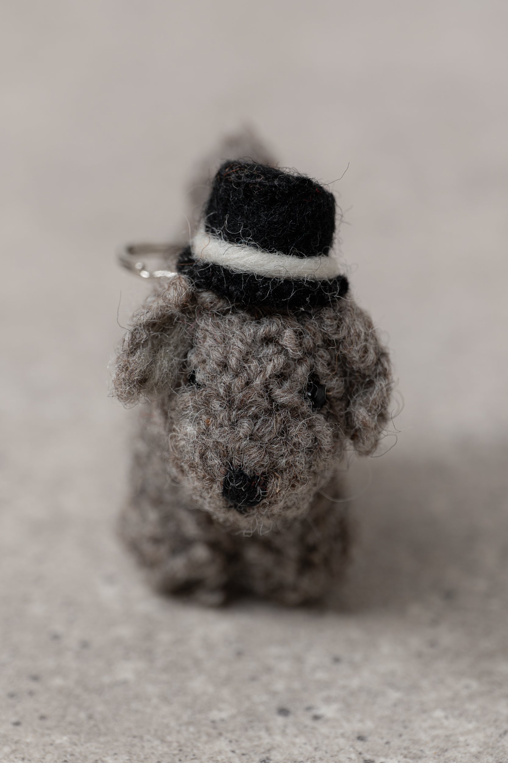 Dapper Dog Felt Keyring
