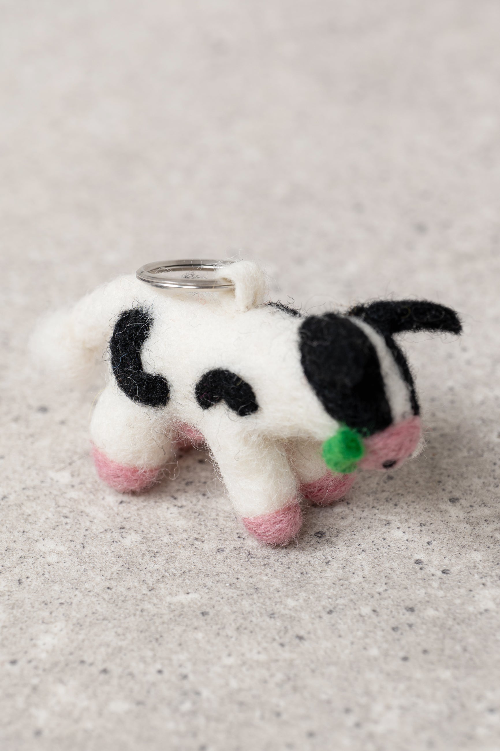 Daisy Cow Felt Keyring