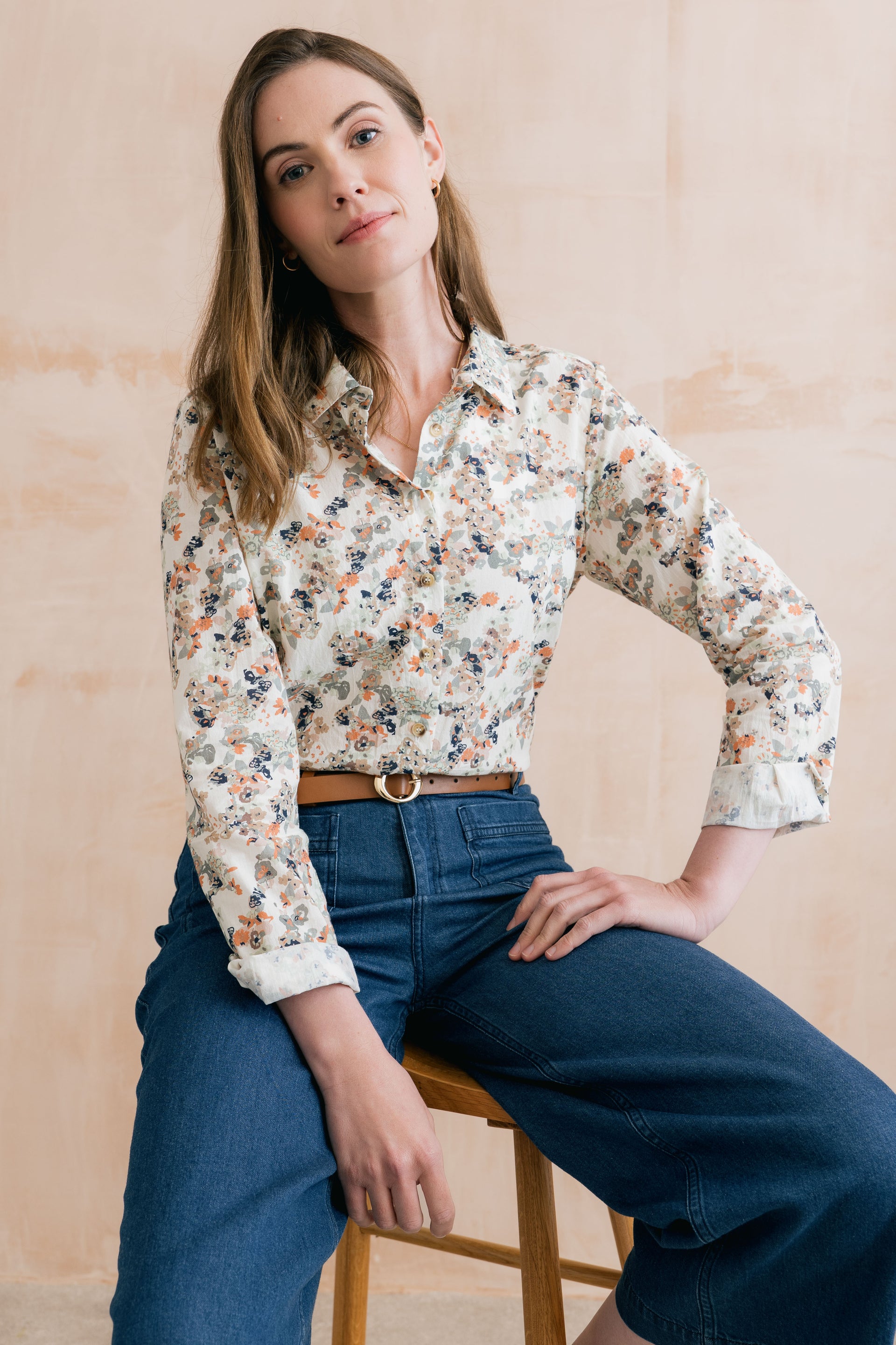 Patsy Organic Ditsy Shirt Ecru