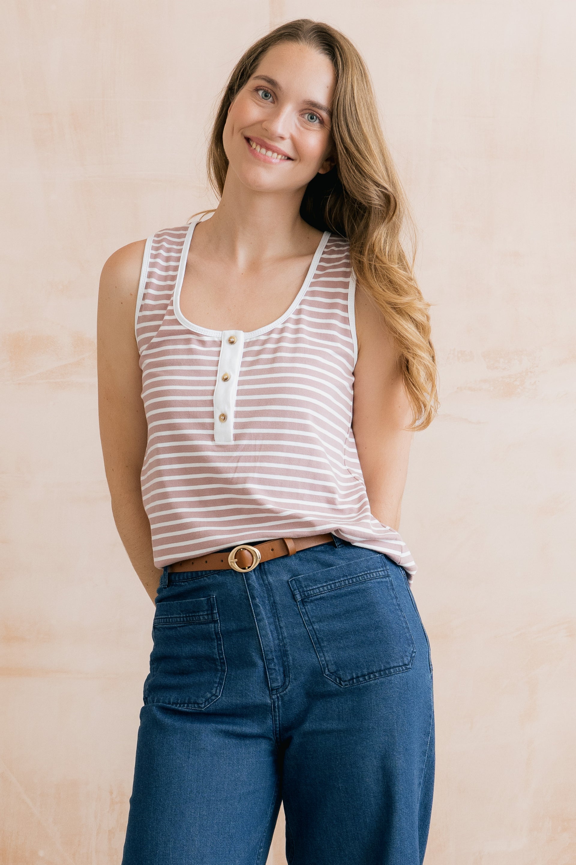 Haze Buttoned Soft Stripe Vest