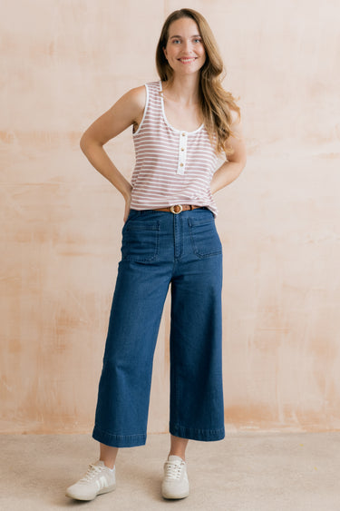 Haze Buttoned Soft Pink Stripe Vest