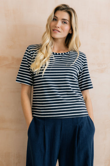 Kite Boxy Stripe T-Shirt Navy