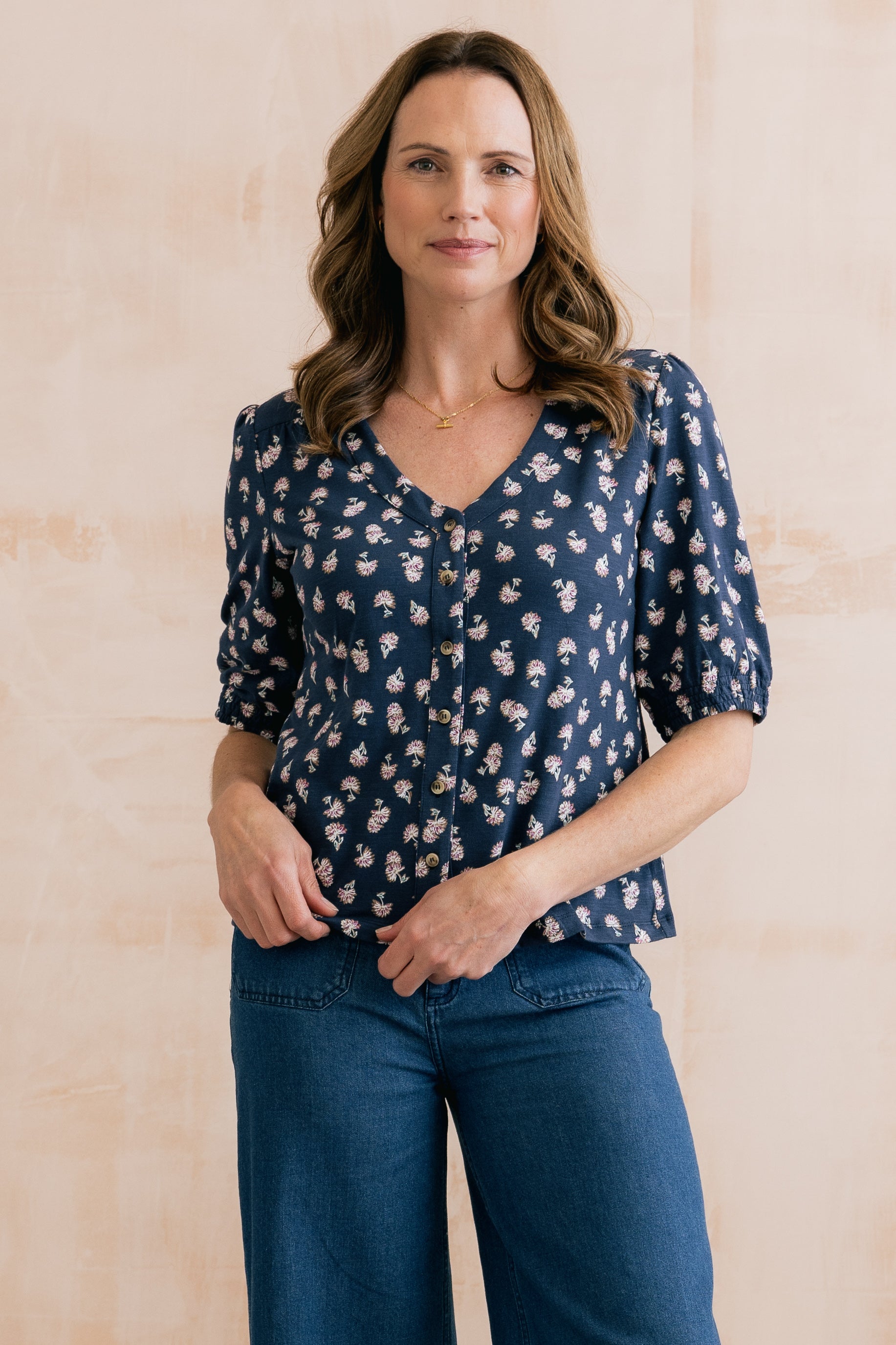 Meadow Blossom Organic Cotton Jersey Blouse