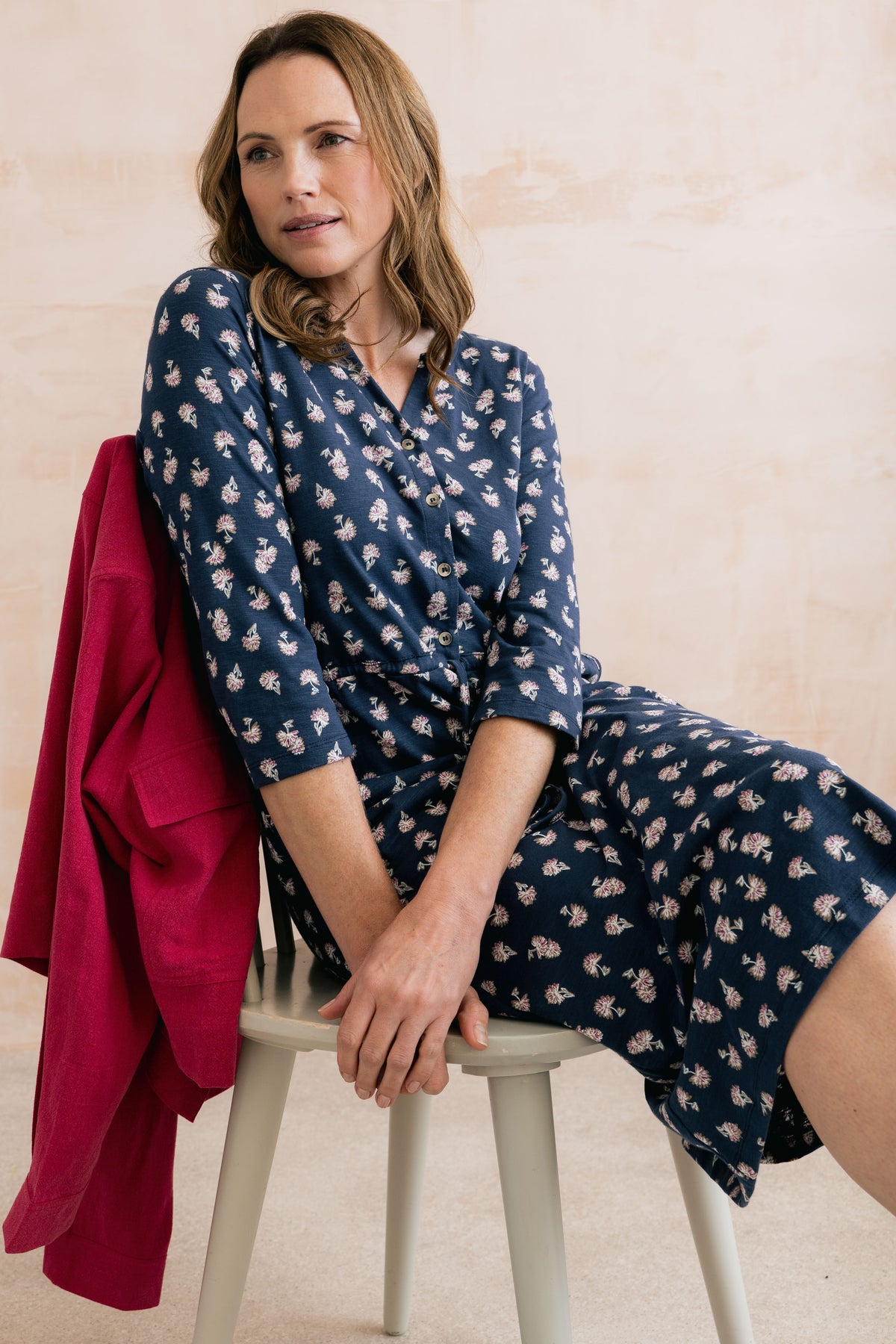 Callowell Printed Organic Jersey Midi Dress