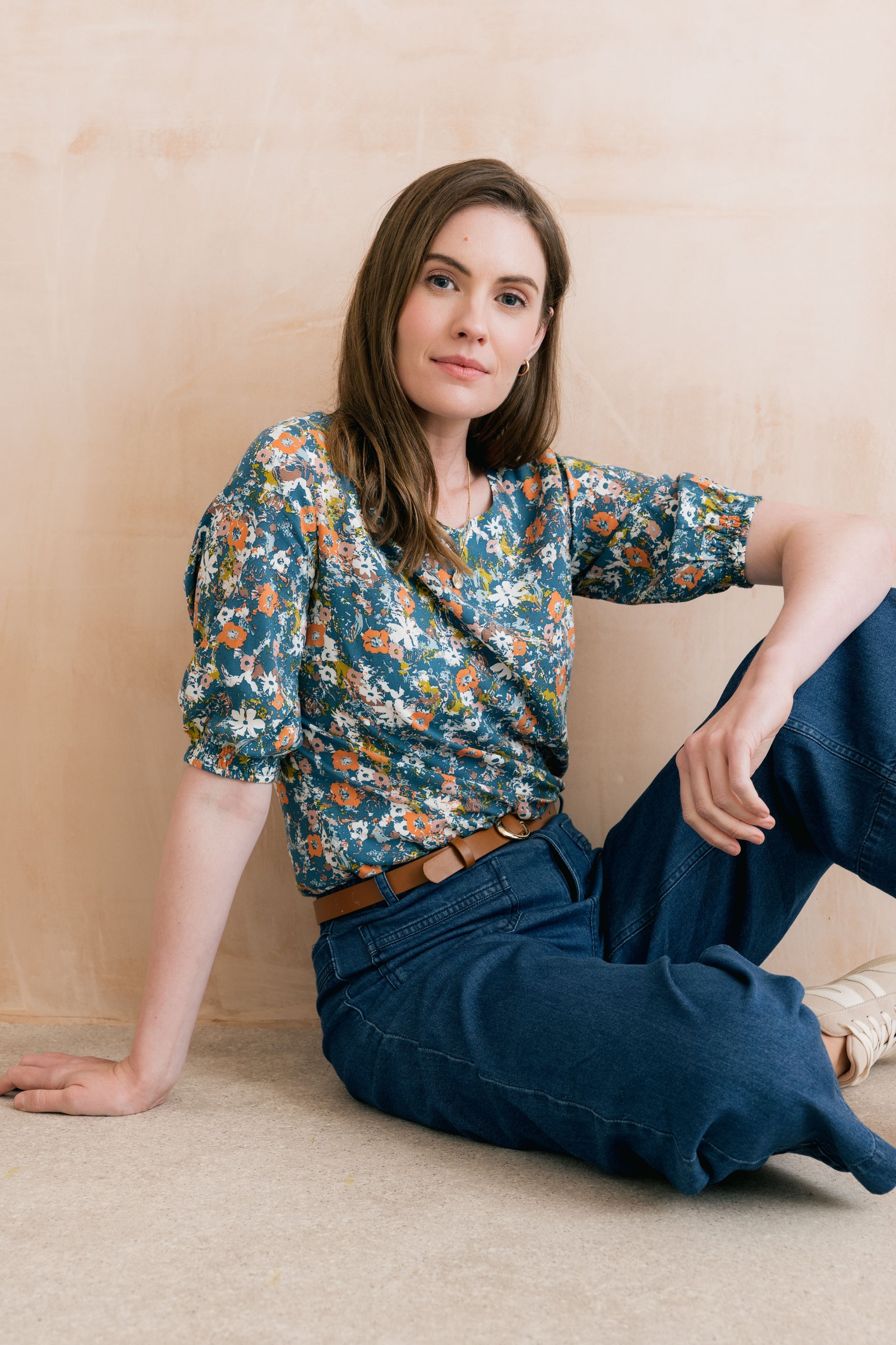 Meadow Printed Top Petrol