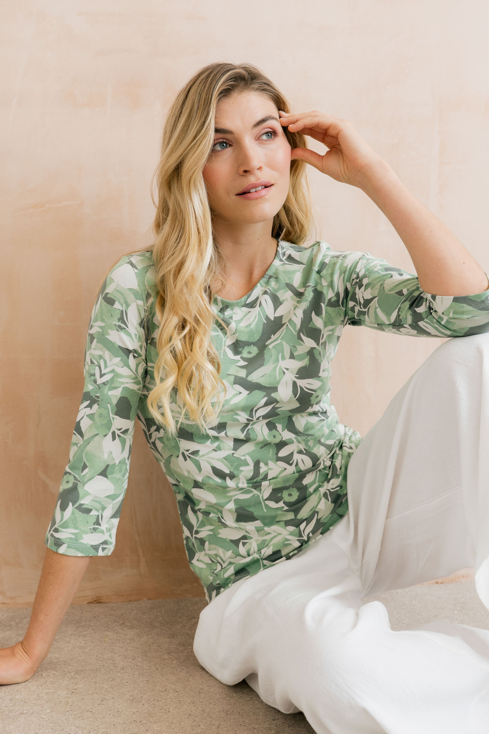 Monica Printed Jersey Top