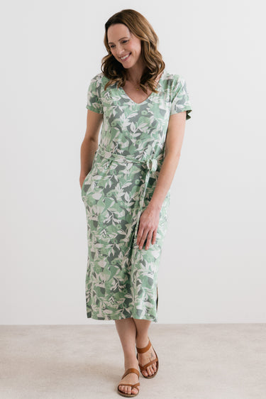 Weekend Jersey Printed T-Shirt Midi Dress Green