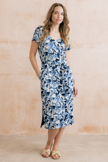 Weekend Jersey Printed T-Shirt Midi Dress Navy