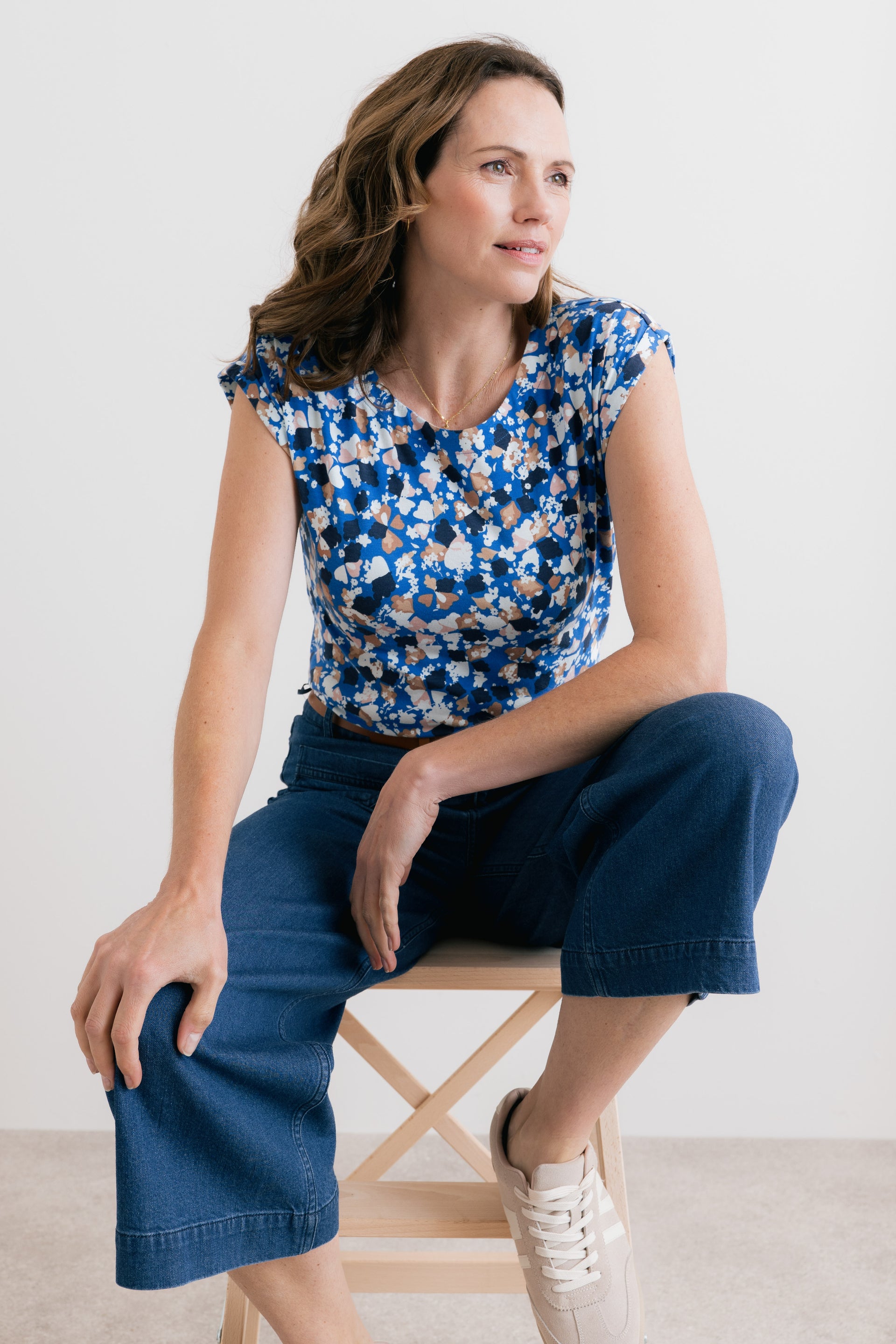 Sway Organic Cotton Jersey T Shirt Water Cobalt