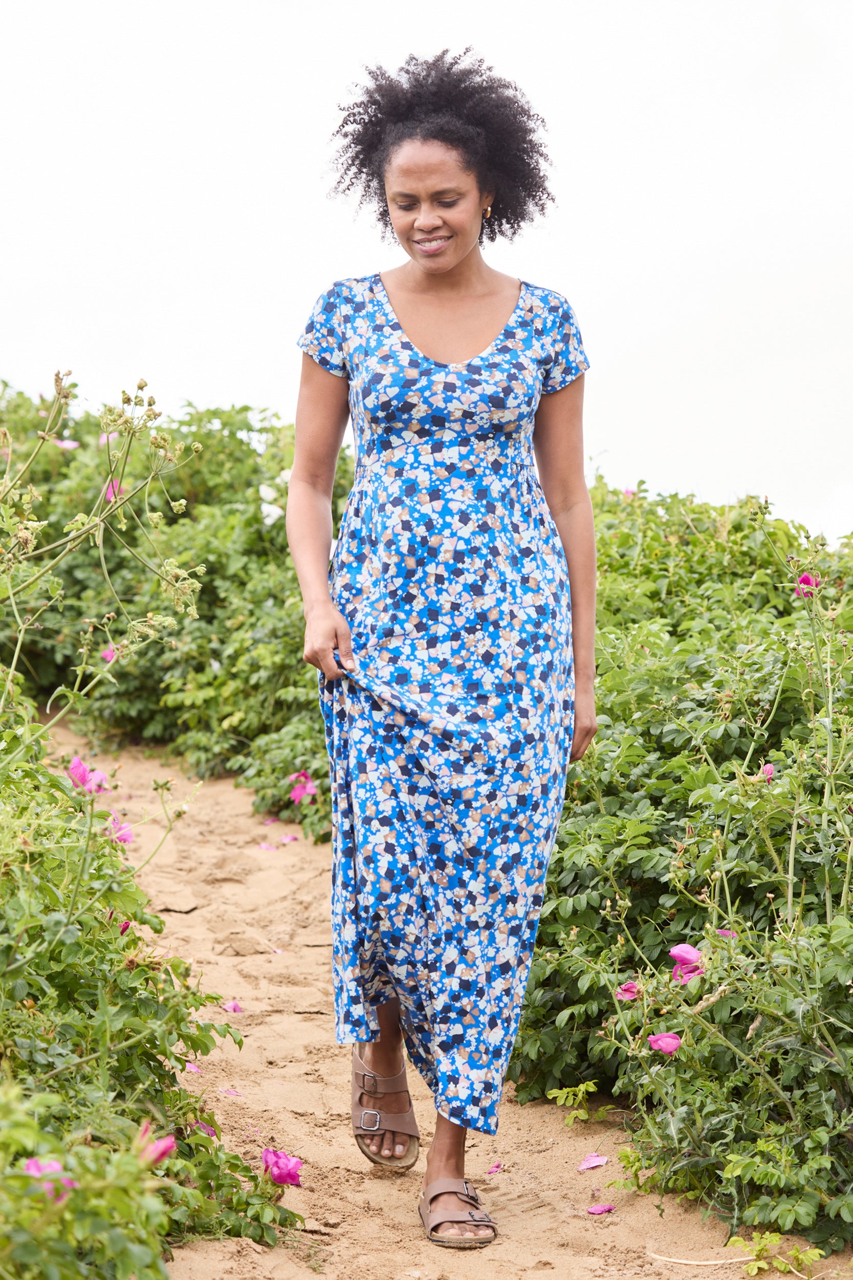 Penelope Cotton Jersey Maxi Dress Cobalt