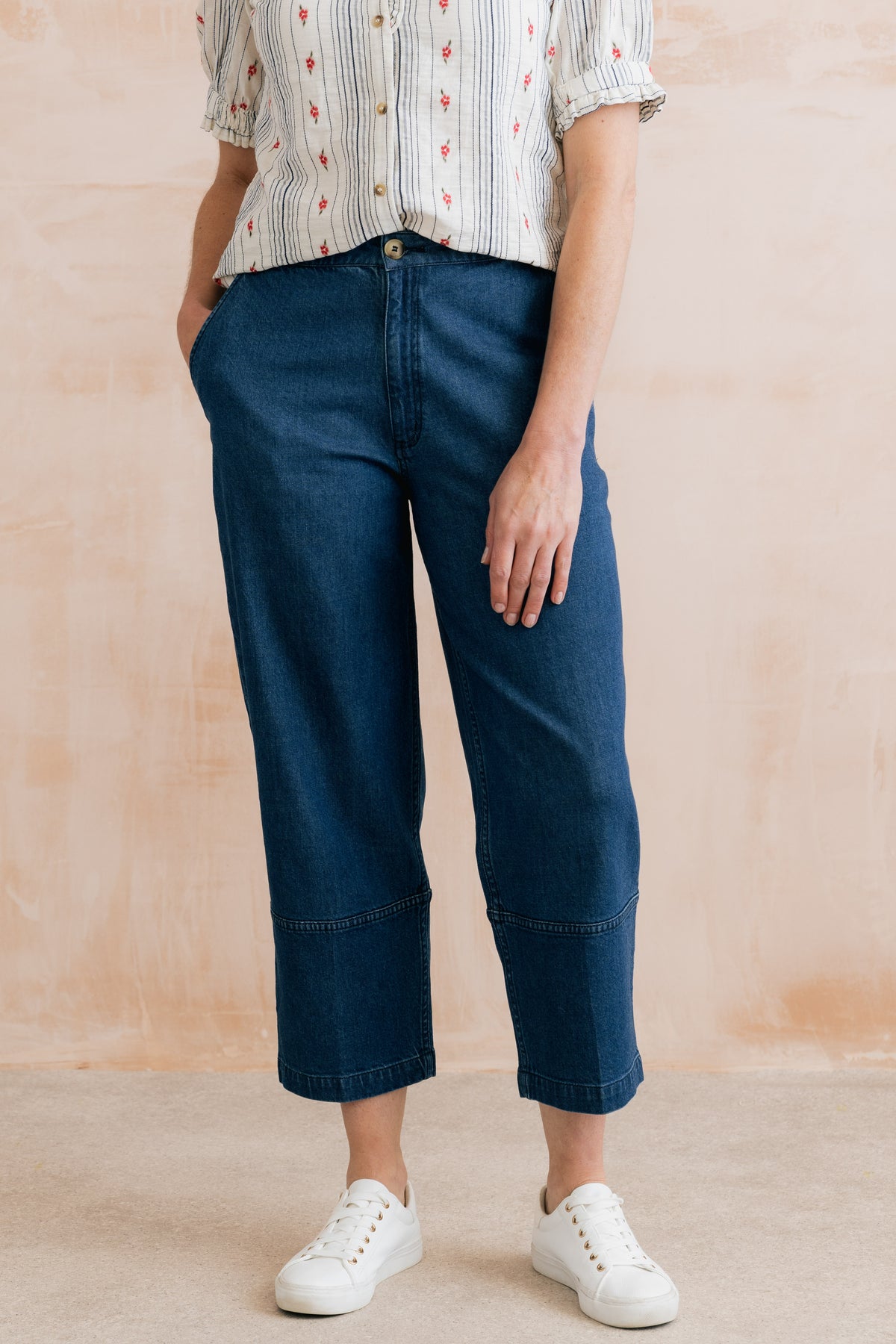 Clarissa Denim Tapered Leg Cropped Jeans