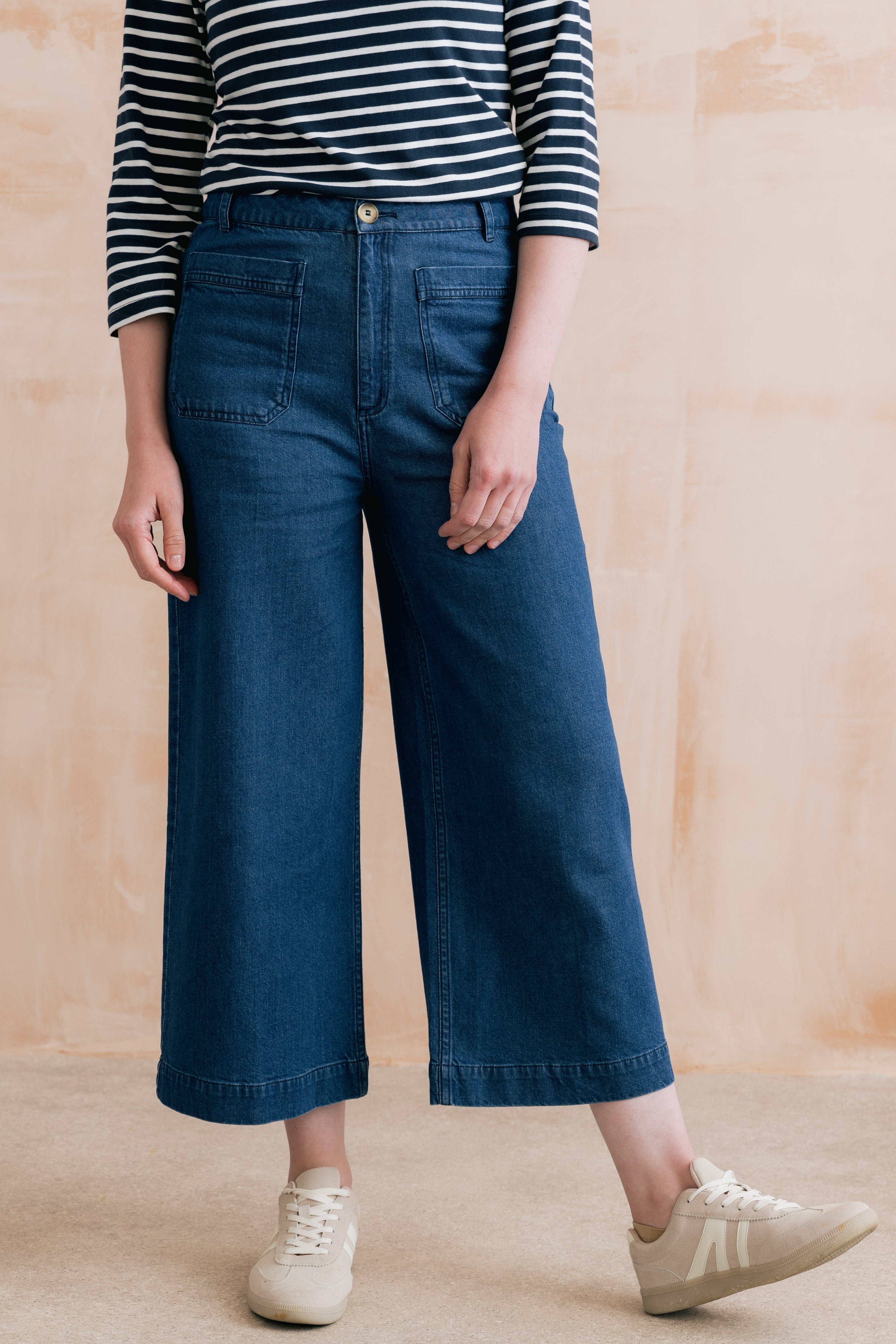Amelia Denim Cropped Wide Leg Jeans